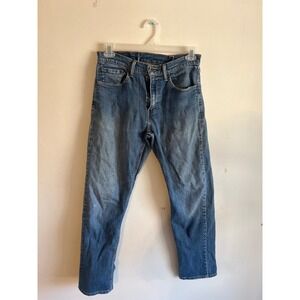 Levi's 505 Jeans Men 31x34 altered Straight Leg Denim 5-Pocket Zipper Med Wash